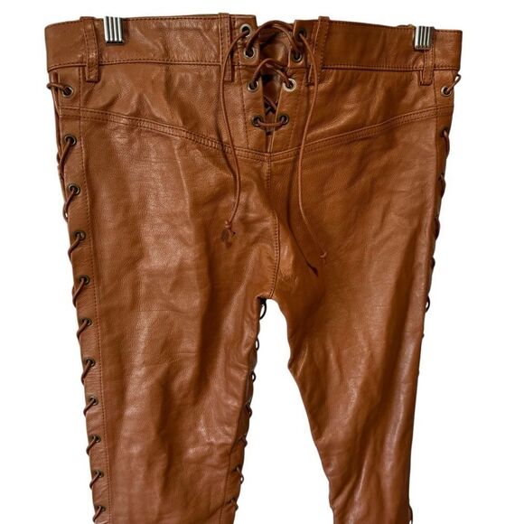 Revolve Petar Petrov Guido Lace Up Nappa Leather Low Rise Pants EU 34 - Picture 6 of 9